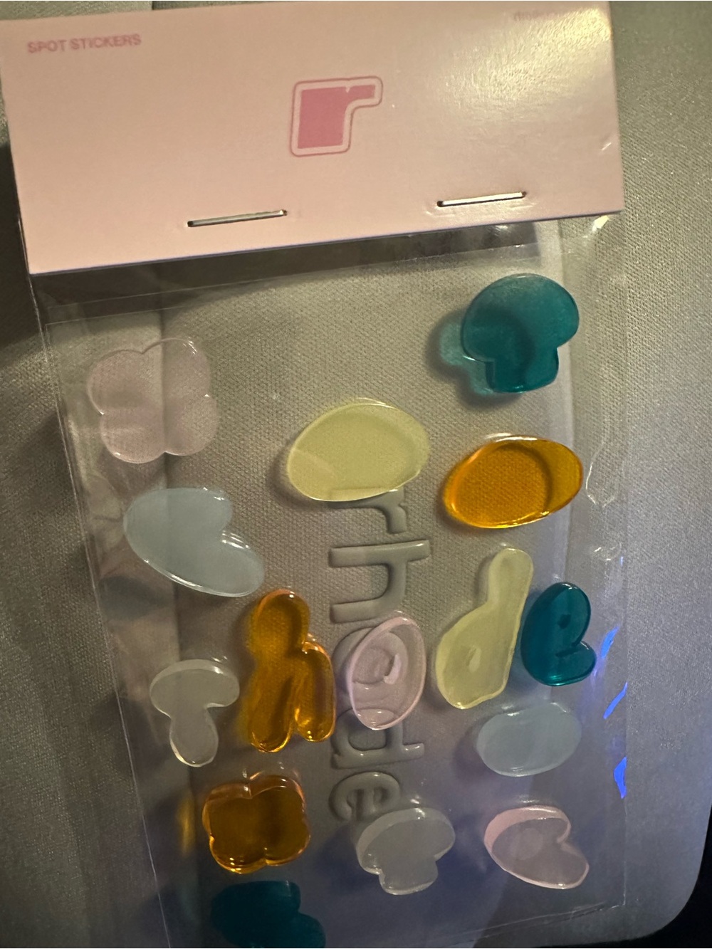 RHODE multicolor translucent spot stickers - pink, teal, yellow, amber, clear